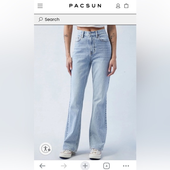 light blue high waisted bootcut jeans - Picture 1 of 4